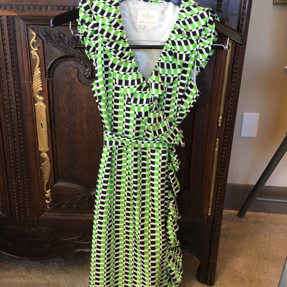 Kate Spade Silk Geo print wrap dress